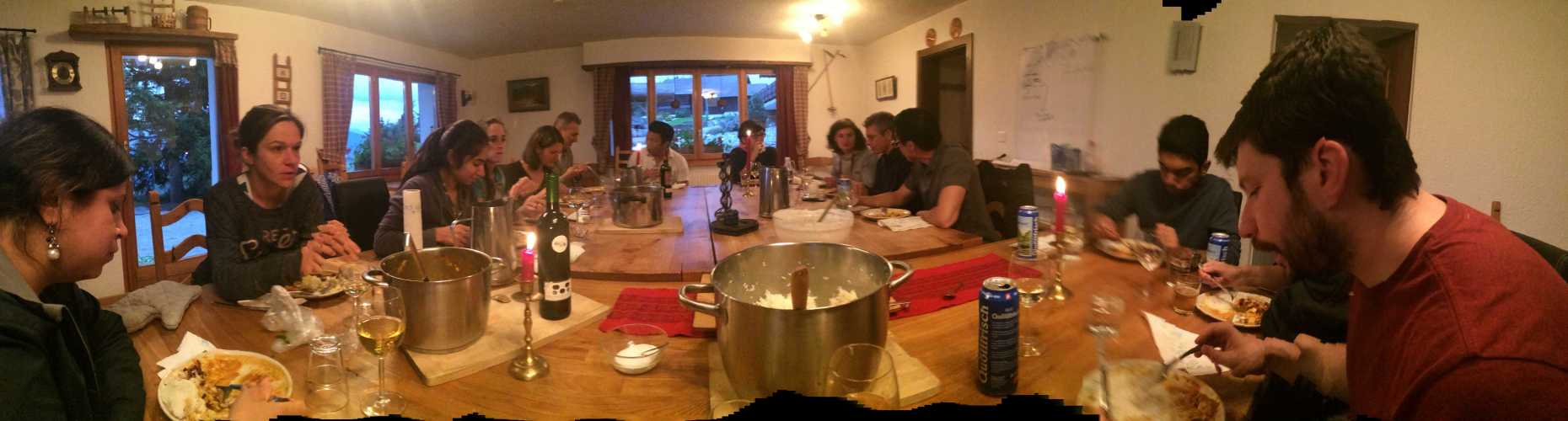 Enlarged view: Delicious meal in Anzere - lab retreat 2015